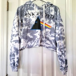 Cropped Pink Floyd Tye-Dye Hoodie